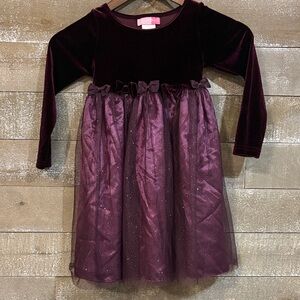 Good Lad Burgundy Velvet and Tulle Kids Formal Dress, Christmas Dress